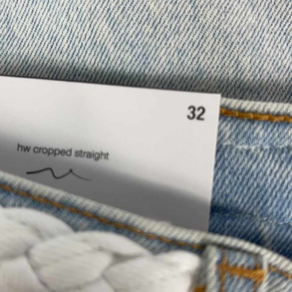 7FAM HW Cropped Straight faux Braid Belt Jeans NWT Summer Crop - Picture 8 of 11